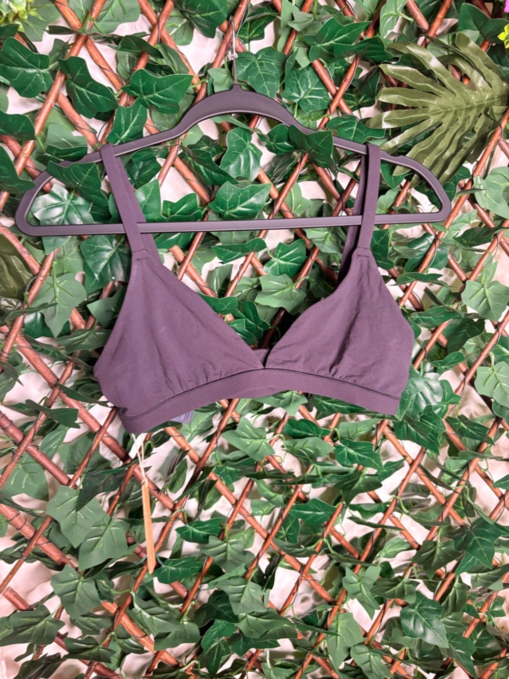 SKIMS Wireless Crop Bralette in Plum